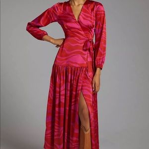 Hutch Zebra Print Maxi Wrap Dress